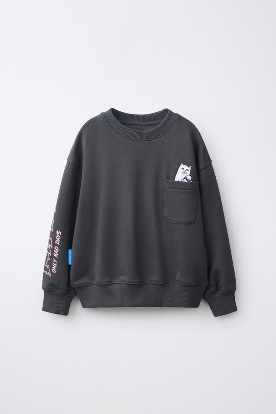 RIPNDIP © X ZARA KIDS LOGO SWEATSHIRT - Anthracite grey by Zara - Image 0