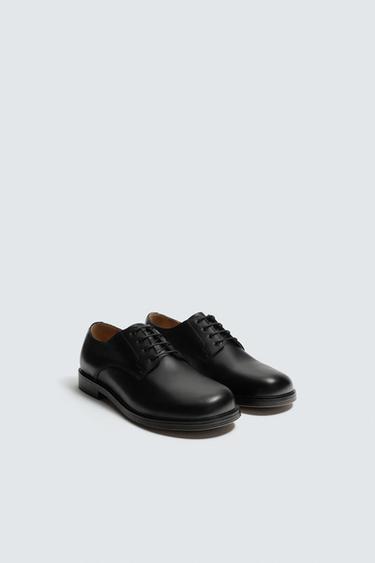 LIMITED EDITION LEATHER SMART SHOES - Black by Zara