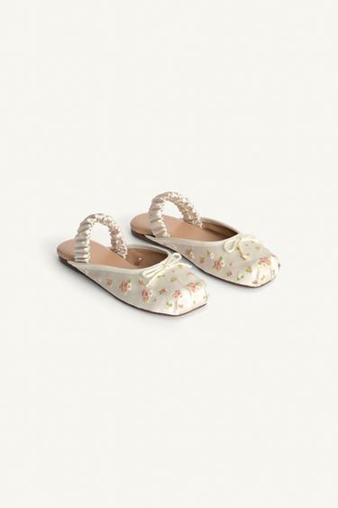 LIMITED EDITION SLINGBACK BALLET FLATS - White by Zara