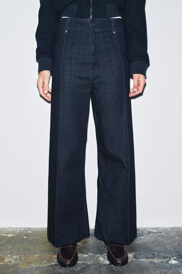 ZW COLLECTION WIDE-LEG HIGH-WAIST JEANS - Blue by Zara