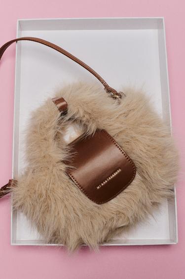 SHEEPSKIN CROSSBODY BAG - Ecru White by Zara