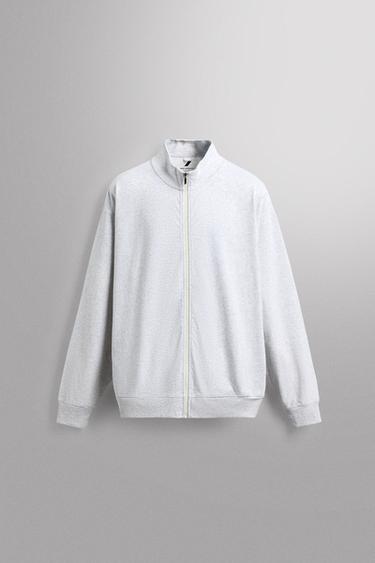 RELAXED FIT QUARTER-ZIP SWEATSHIRT - Grey marl by Zara