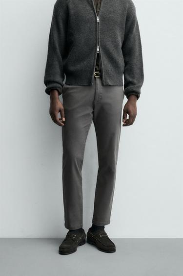 SKINNY FIT CHINO TROUSERS - Anthracite grey by Zara