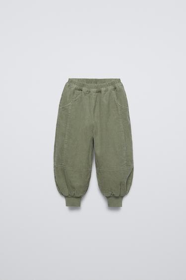 LINED CORDUROY TROUSERS - Khaki by Zara