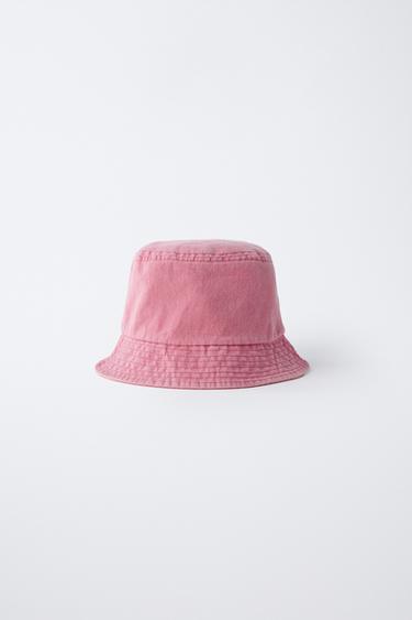 WASHED-EFFECT BUCKET HAT - Pink by Zara - Image 0