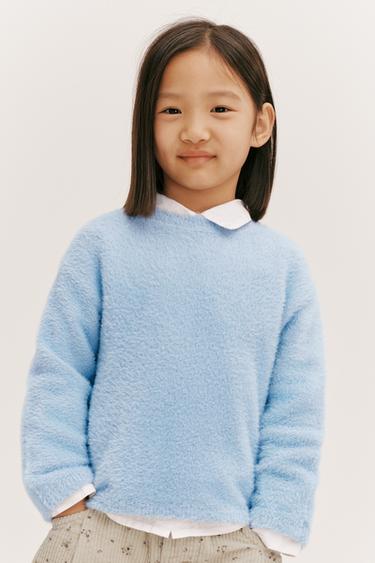 HAIR EFFECT KNIT SWEATER - Light blue by Zara