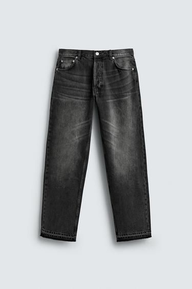 STRAIGHT-LEG JEANS - Charcoal by Zara