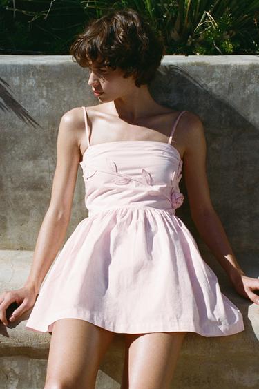 FLORAL POPLIN DRESS - Light pink by Zara