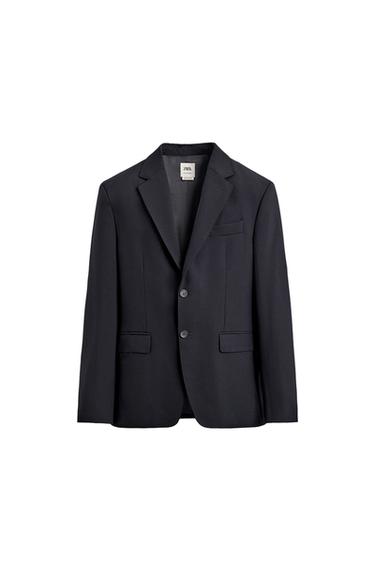 100% WOOL SUIT BLAZER - Navy blue by Zara