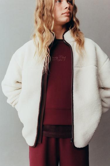 FAUX SHEARLING JACKET WITH WELT DETAILS - Ecru by Zara