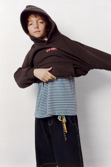 PRINTED HOODIE - chocolate by Zara