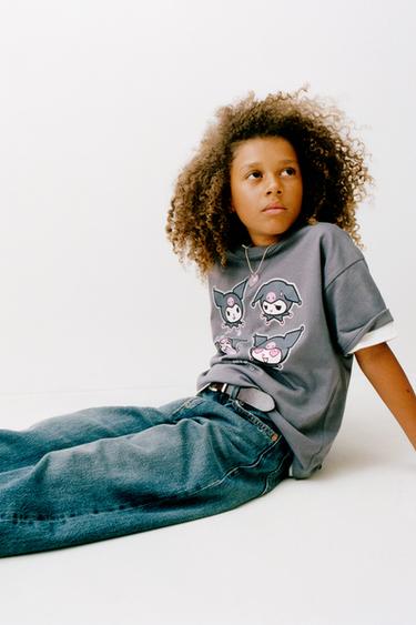 KUROMI © SANRIO GLITTER T-SHIRT - Anthracite grey by Zara