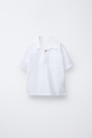 TEXTURED POLO SHIRT - Ecru by Zara - Image 0