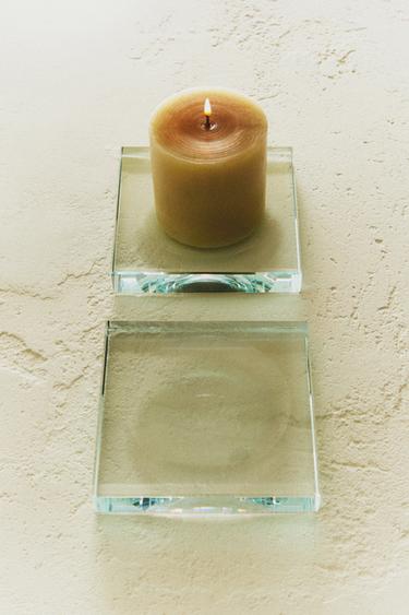GLASS CANDLEHOLDER PLATE - 990 by Zara