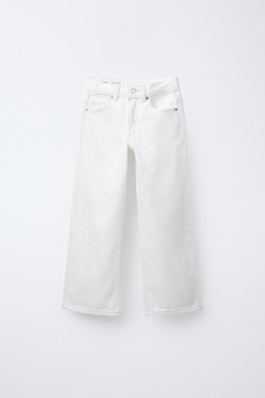 WIDE-LEG JEANS - White by Zara