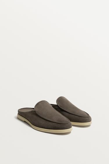 LEATHER MULE LOAFERS - Brown by Zara