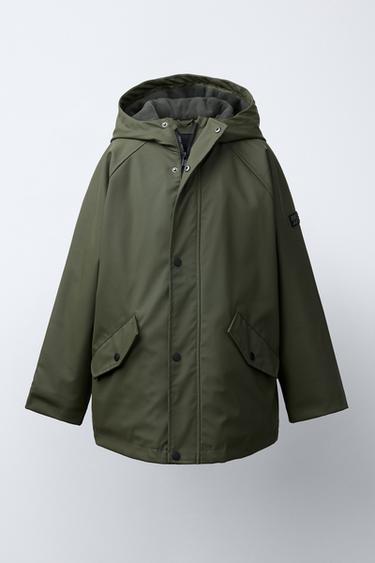 WATER-REPELLENT RUBBERISED PARKA - Khaki by Zara