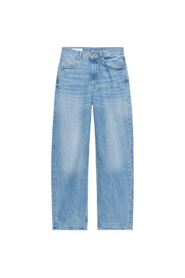 TRF HIGH-WAIST STRAIGHT LEG JEANS - Light blue by Zara
