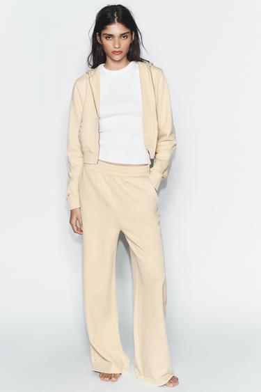 HOODIE WITH STUDS - Butter by Zara