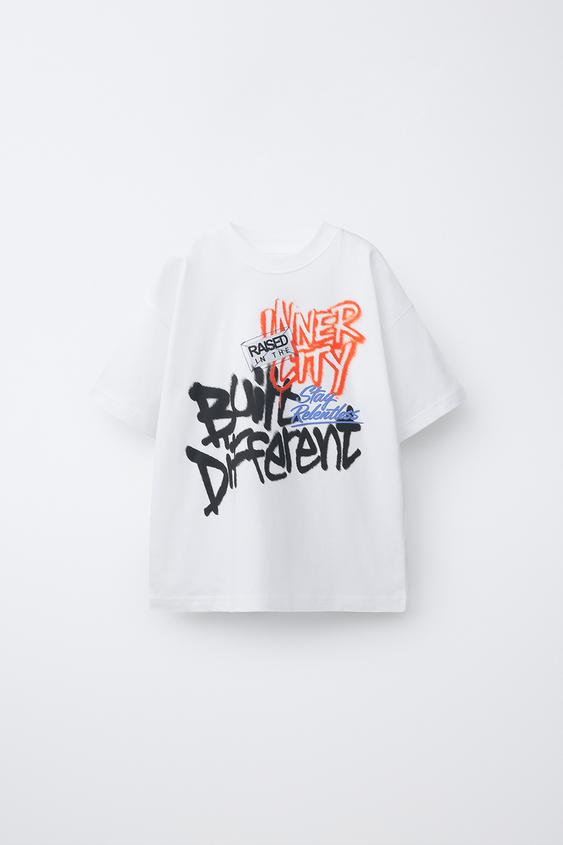 GRAFFITI PRINT T-SHIRT - White by Zara - Image 0