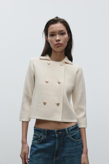 KNIT WRAP CARDIGAN - Ecru by Zara