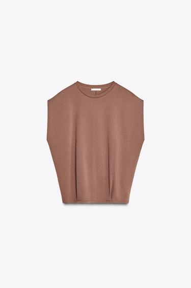 WASHED INTERLOCK T-SHIRT - Terracotta by Zara