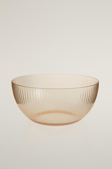 STRIPED ACRYLIC SALAD BOWL - Yellow by Zara