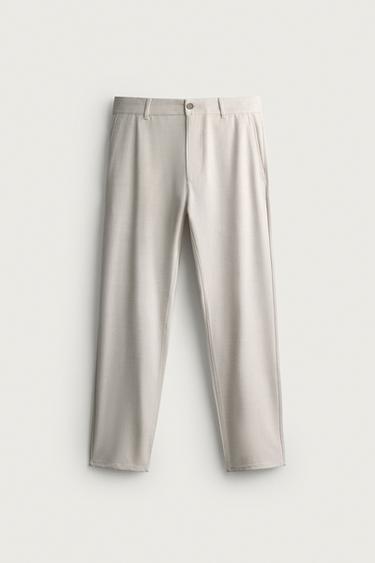 COMFORT TEXTURED CHINO TROUSERS - Light beige by Zara