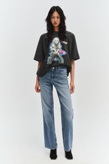 ©BRITNEY SPEARS FADED-EFFECT T-SHIRT - Anthracite grey by Zara