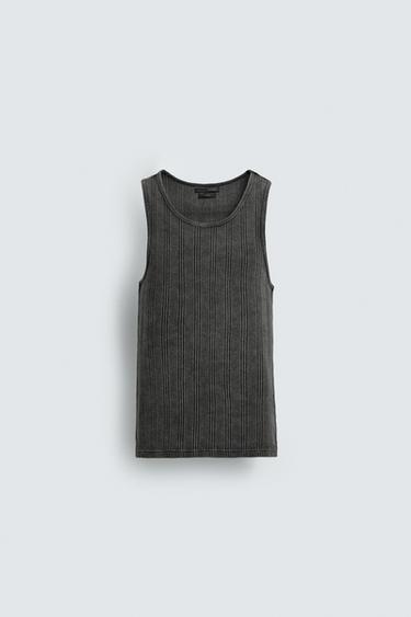 RIBBED KNIT TANK TOP - Black by Zara