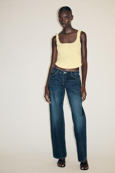 COMBINATION INTERLOCK POPLIN TOP - Yellow by Zara - Image 0