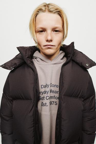 WATERPROOF QUILTED COAT - Light burgundy by Zara