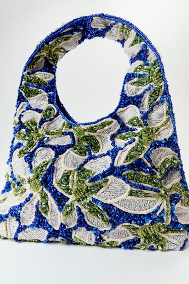 BEADED HANDBAG - Blue by Zara