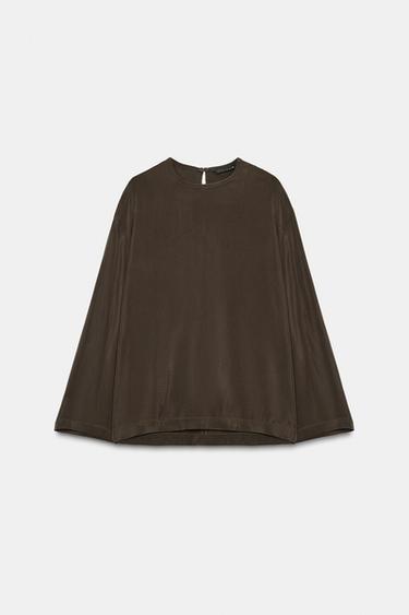 ZW COLLECTION FLOWING BLOUSE - Brown by Zara