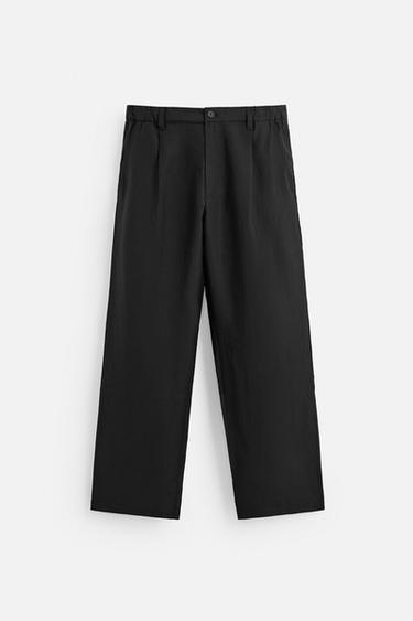LYOCELL BLEND TROUSERS - Black by Zara