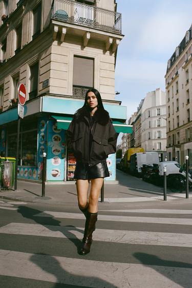 FAUX LEATHER HIGH-WAIST SHORTS - Black by Zara - Image 0
