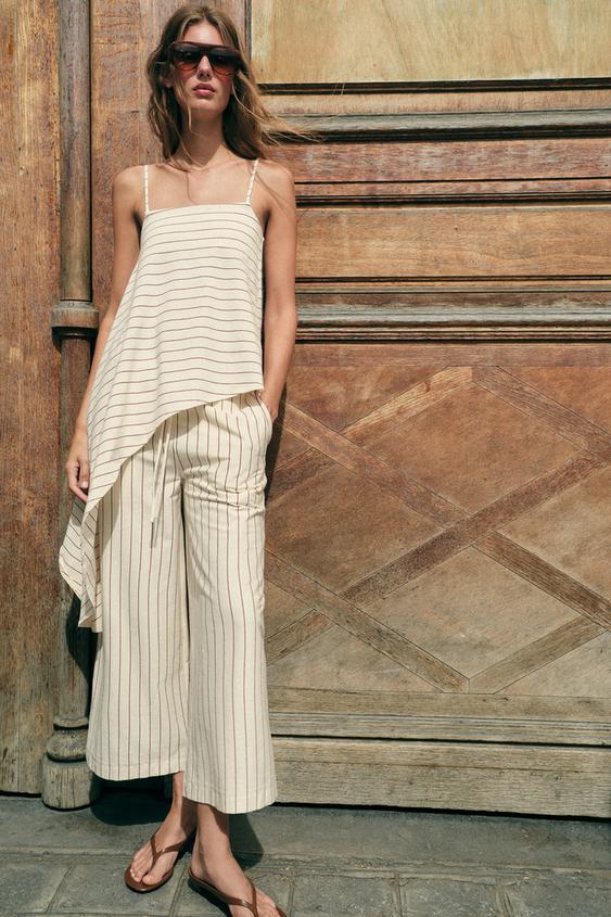 ASYMMETRIC STRIPED TOP - Red Stripe by Zara - Image 0