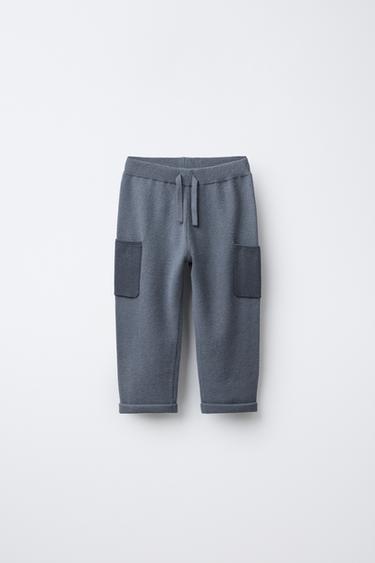 KNIT JOGGER TROUSERS - Blue marl by Zara