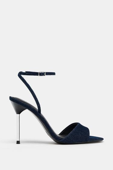 HIGH-HEELED DENIM SANDALS - Blue by Zara