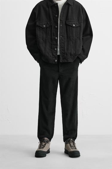 CARROT FIT CORDUROY TROUSERS - Black by Zara