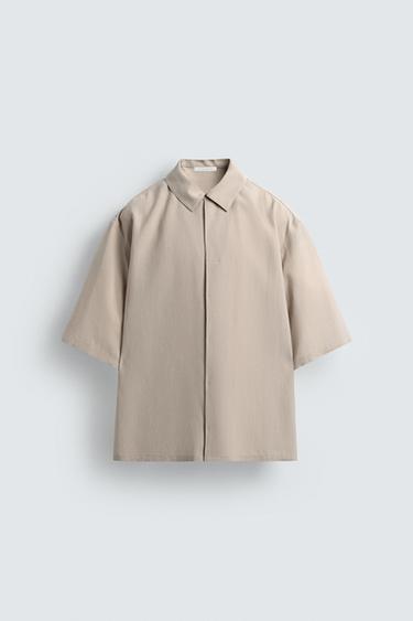 RELAXED FIT FLOWING SHIRT - Light beige by Zara