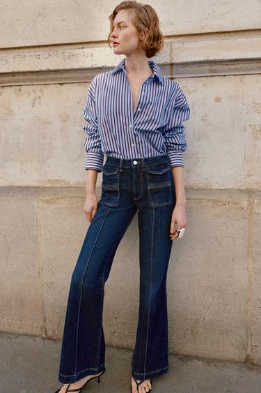 STRIPED OXFORD SHIRT - Red / Black by Zara