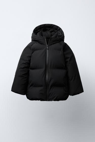 WATER-REPELLENT HOODED PADDED JACKET - Black by Zara