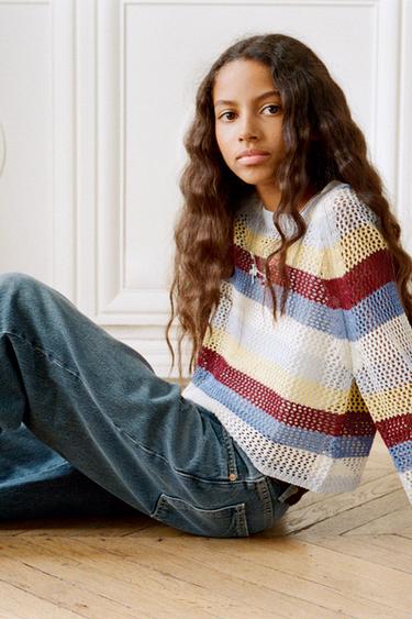 RED CROPPED SWEATER - Multicoloured by Zara