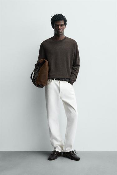REGULAR FIT WOOL JUMPER - brown vigore by Zara