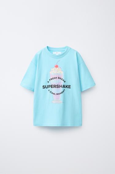 PRINTED T-SHIRT - Blue by Zara