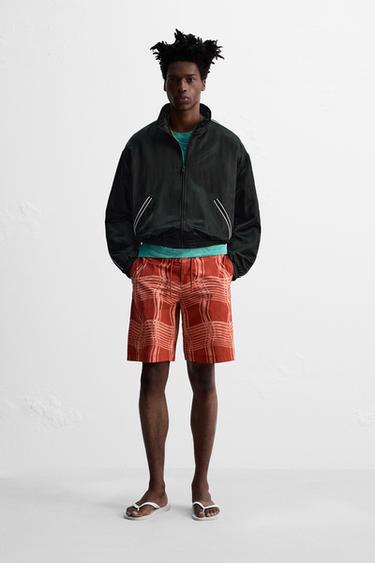 © OTIS KWAME KYE QUAICOE PRINTED LONG SWIMMING TRUNKS - Orange by Zara - Image 0