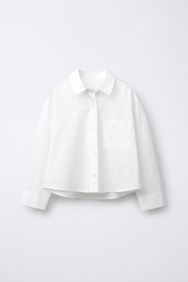 POPLIN SHIRT WITH POCKET - White by Zara - Image 0