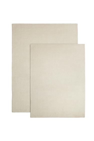 SOLID WOOL RUG - Light beige by Zara