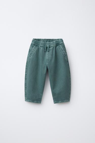 TWILL BAGGY TROUSERS - Green by Zara